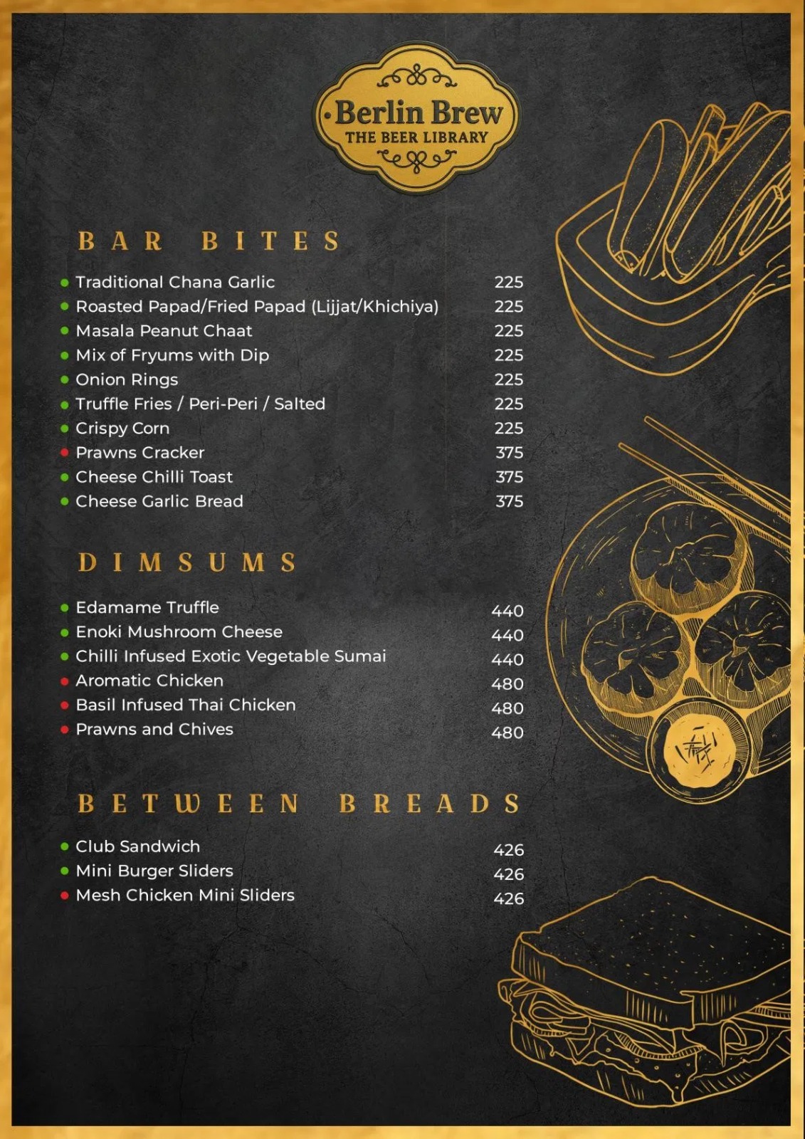 Berlin Brew Bar Bites menu